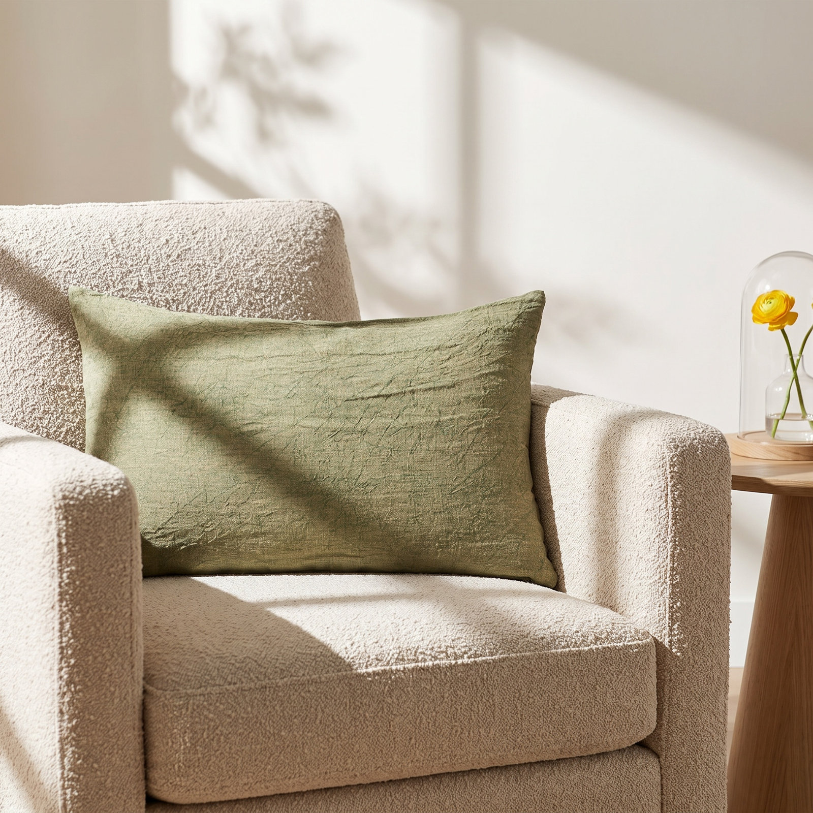 Julianne 24" x 16" Linen Throw Pillow, Green
