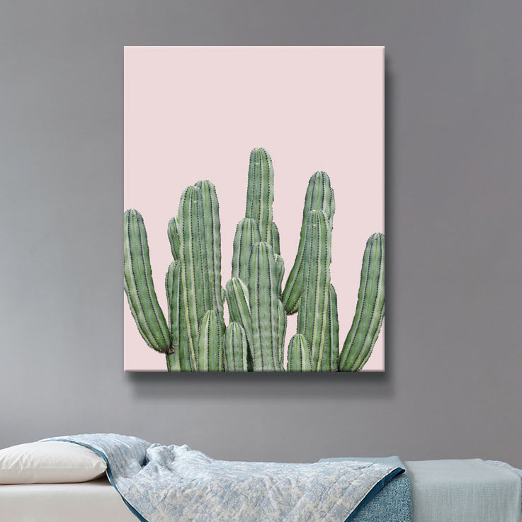 «Cactus on Pink», impression sur toile tendue, H 8 po x l 10 po x p 2 po, Toile tendue
