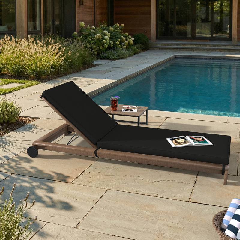 Sunbrella® Outdoor Chaise Cushion, 24" W x 73" D, Canvas Black