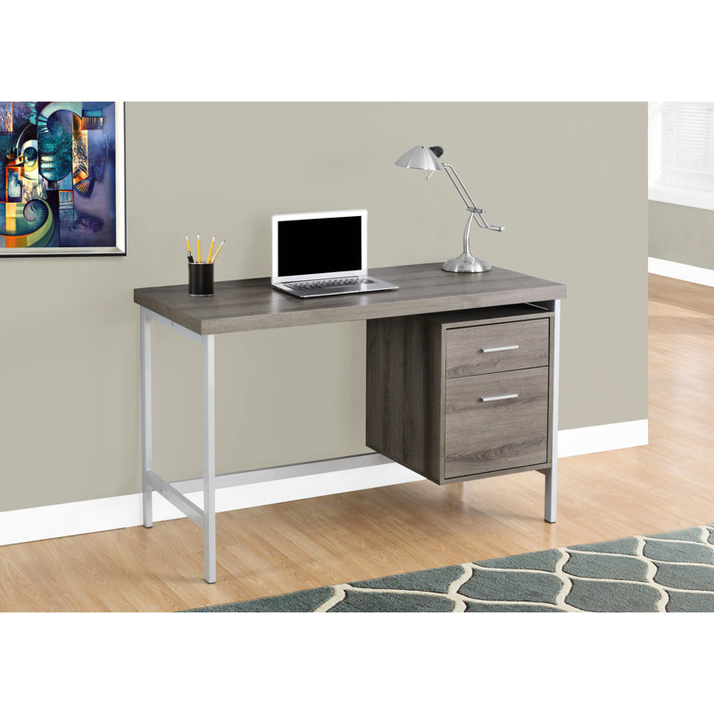 Bureau de 122 cm (48 po) de long pour la maison, fini stratifié brun contemporain, style moderne avec options de rangement