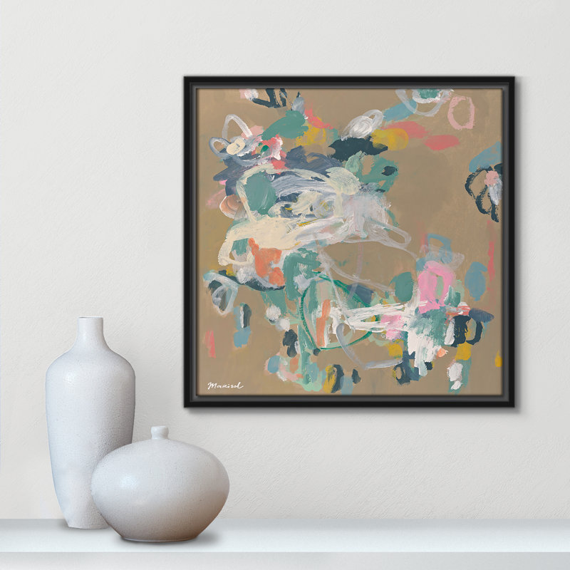 «Abstract Flow Square», reproduction par Marisol Evora, Noir, H 17,5 po x l 17,5 po