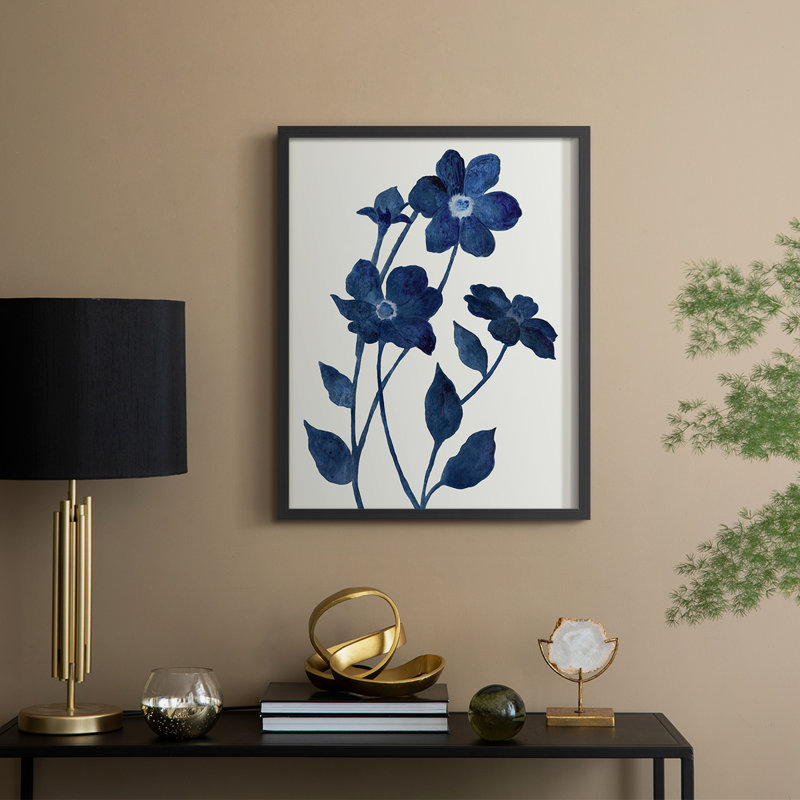 «Indigo Bloom II», Noir, noir, noir, noir, H 21 po x l 17 po
