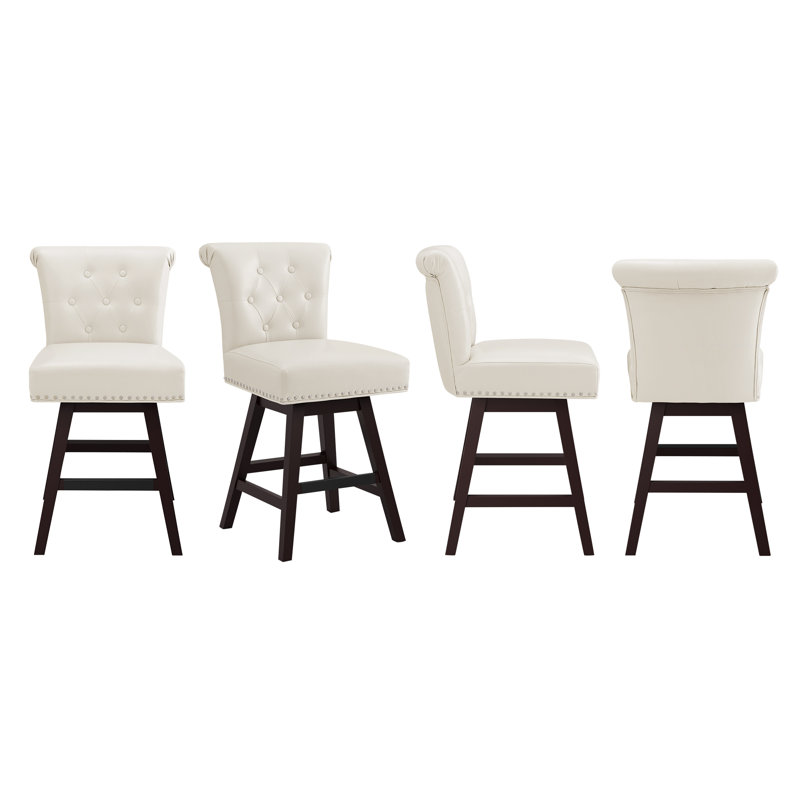 Tabouret de comptoir pivotant 25,8 po Aquetzalli, Blanc, 4