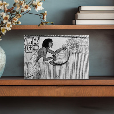 Mural Depicting Dead Harvesting In The Afterlife, Tomb Of Sennedjem, Thebes, Luxor, Egypt Abstract Contemporary Architecture Wall Art