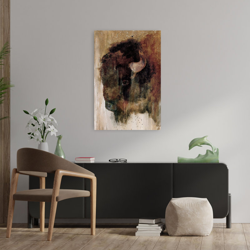 Illusion d'art abstrait contemporain Buffalo, H 36 po x l 24 po