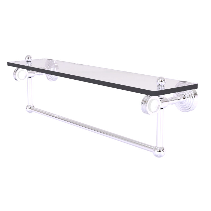 Tablette à support Jarrell, Chrome poli, H 5,12 po x l 22 po x P 6,4 po