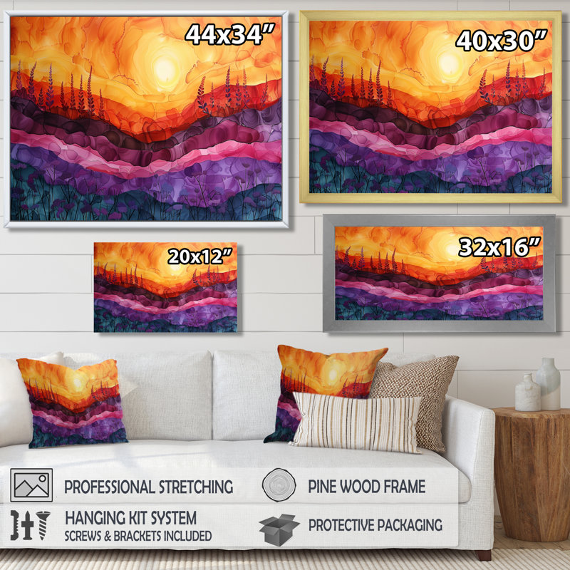 Charpentier - Rainbow Wall Art Print, H 16 po x l 32 po x P 1 po, Toile encadrée blanche avec une seule photo