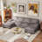 104.9" U-Shaped Sofa Couch With 4 Seats, Comfortable Modern Sectional Sofa With Double Chaises-2112746737