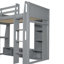 Wood Gaming Loft Bed With Desk,Multi-Storage Shelves,LED And A Hanging Clothes Rack-112693380
