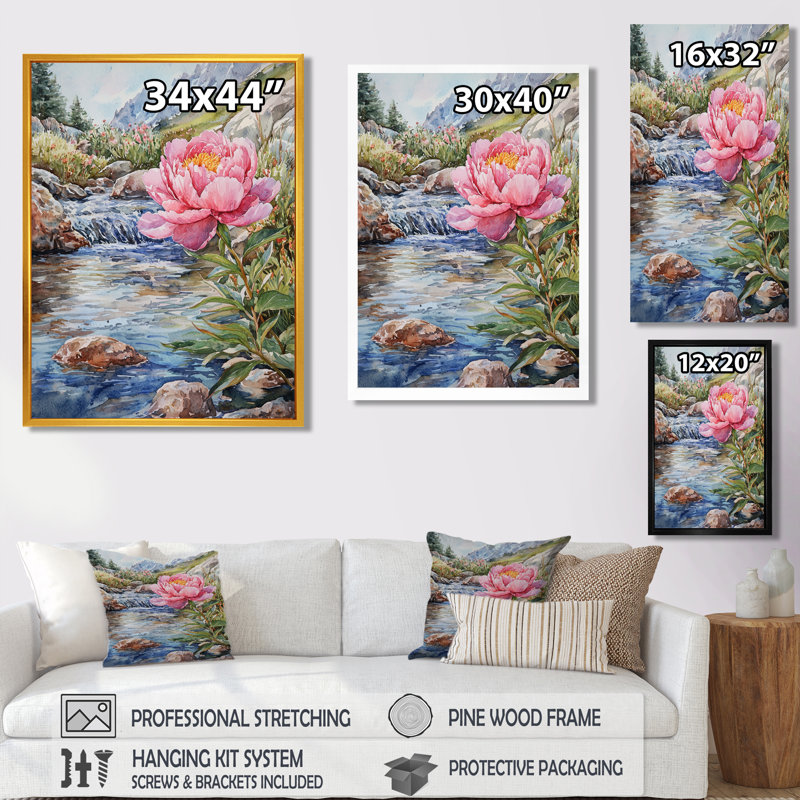 Gieselle - Art mural floral, Noir, H 20 po x l 12 po, Reproduction encadrée d'une seule photo