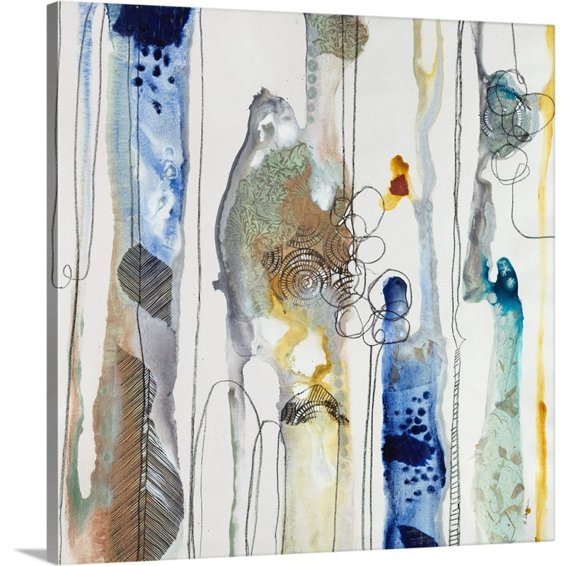 « botanique contour xi », peinture sur toile, Toile tendue, H 24 po x l 24 po x P 1,25 po