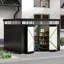 Charcoal Black Flat Roof Tool Shed