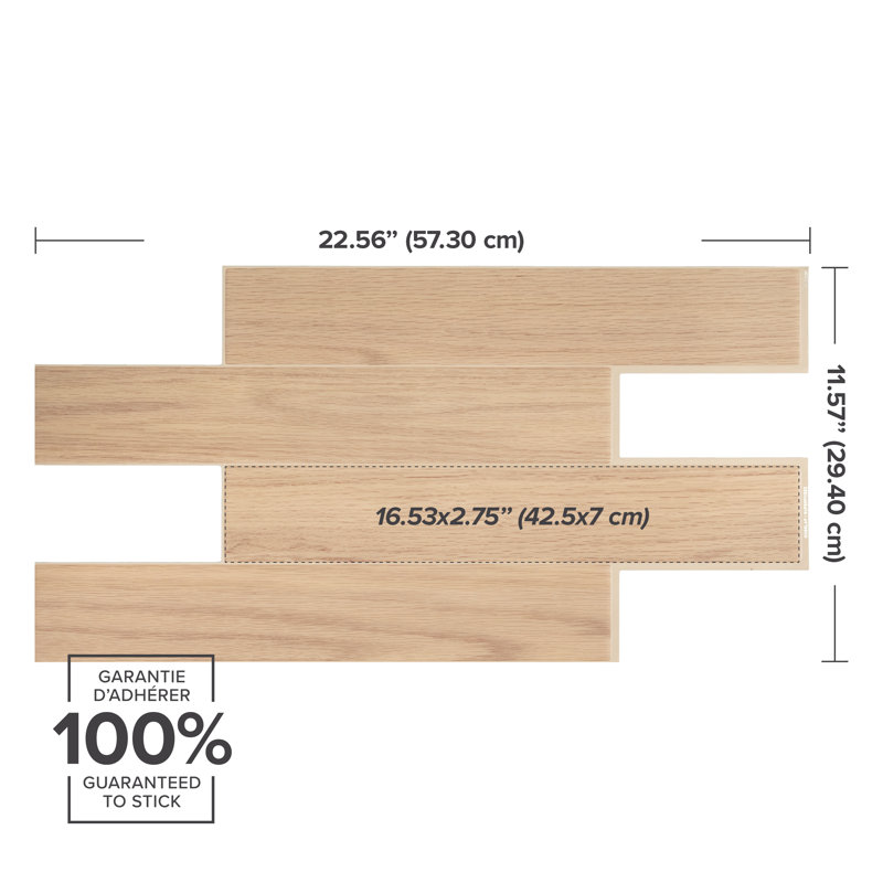 Carreau de dosseret en gel Peel and Stick Norvège 22 po x 12 po (ensemble de 2), Ivoire