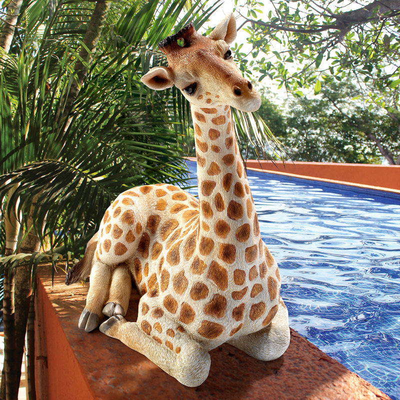 Zari the Resting Giraffe Garden Statue