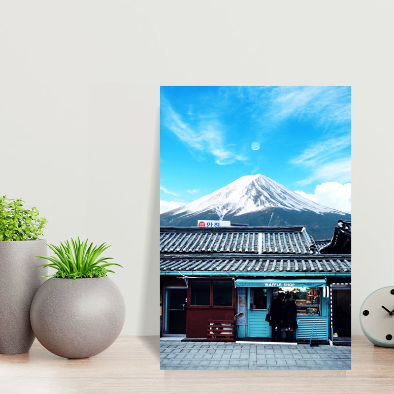 Mount Fuji Waffle Shop Abstract Contemporary Wall Art Print 1 Piece Wrapped Canvas Wall Art, 45.72cm H x 30.48cm W