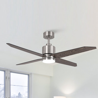 Dricketts 52" 4 - Blade Ceiling Fan with Dimmable 3CCT LED Lights and Remote Control