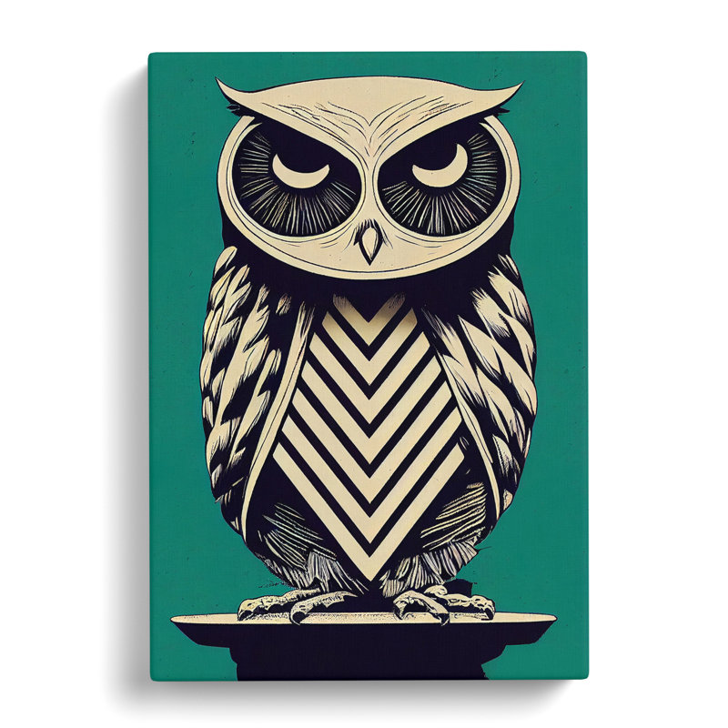 Sitting Owl - Wrapped Canvas, 60cm H x 40cm W x 3cm D