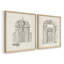 Croquis rétro, impression giclée sur fond vintage - ensemble de 2-1365129734-1365129735