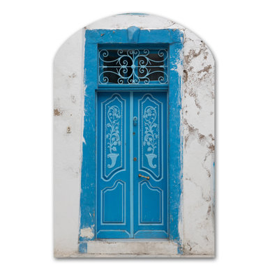 Vintage Door in Tunesia - Vintage Asymmetrical Wall Art - Arch Shape