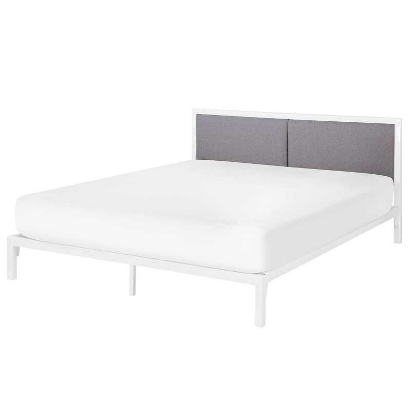 Primmer Upholstered Bed, European Kingsize (160 x 200 cm), White
