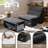 Compression  Armless Memory Foam Bean Bag Chair With Ottoman – Modern Deep Seat Sleeper For Living Room & Bedroom, Tufted Upholstered Design, No Assembly Required-828166433