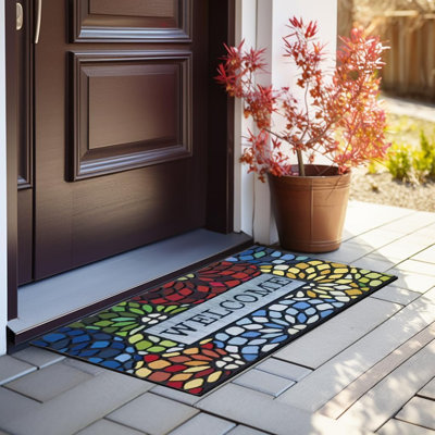 Colorful 24"x36" Heavy Duty Non-Slip Rubber Back Low Profile Doormat