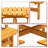 Raeis 70.05'' Outdoor Picnic Table with 4 Built-in Benches, Round Outdoor Table with Umbrella Hole , Seats Up To 8 Persons-964245598