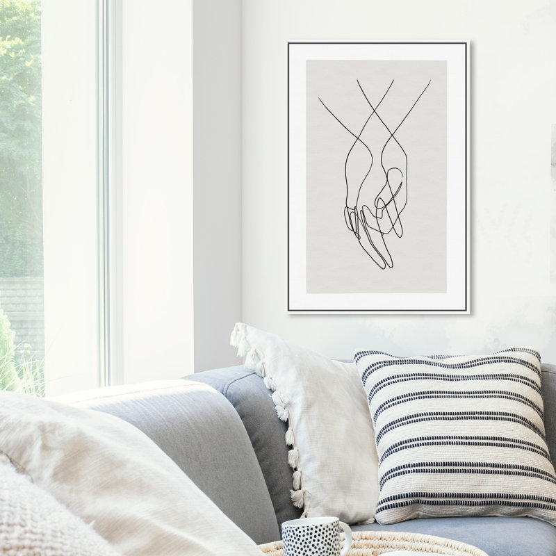 «Hands Shapes», impression sur toile, H 30 po x l 20 po, Toile encadrée, Blanc