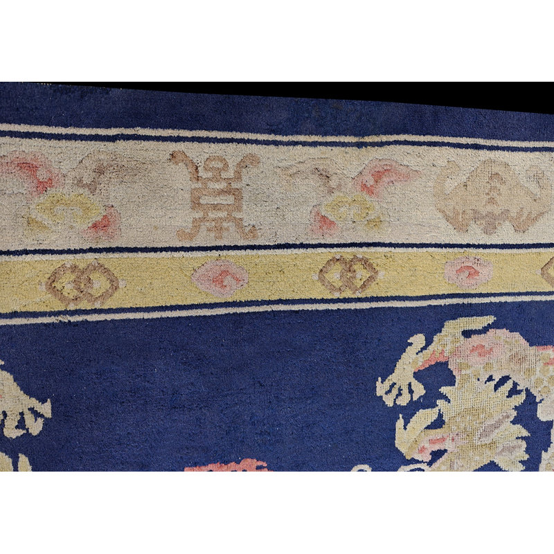Blue 1930s Chinese Room Size Antique - Peking Rectangle Wool Knotted Rug