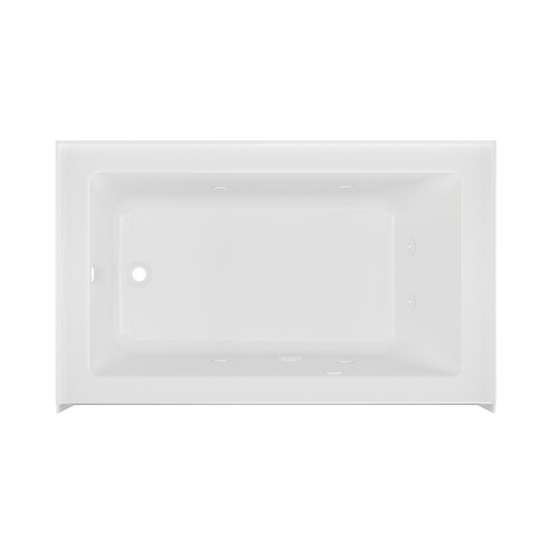 SIGNATURE® Rectangle Flat Front 6632 Skirted Whirlpool with Heater LH White, Left, No