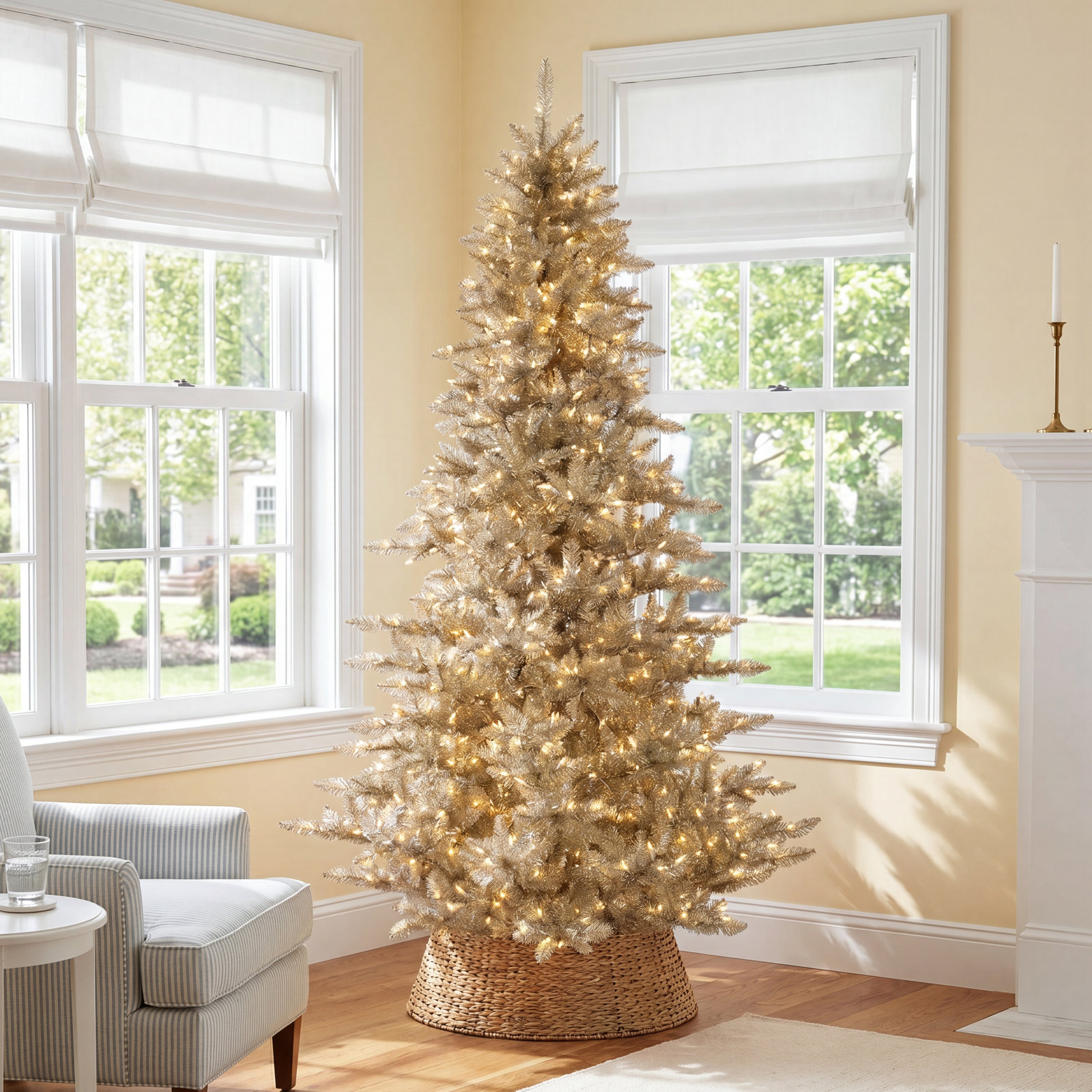 Champagne Fir Pre-Lit Christmas Tree, 7.5'