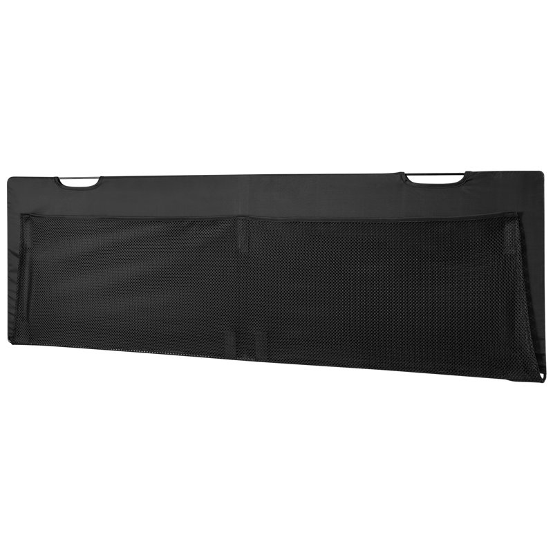 Black Fabric Under Desk Privacy Panel with Organizer Pockets