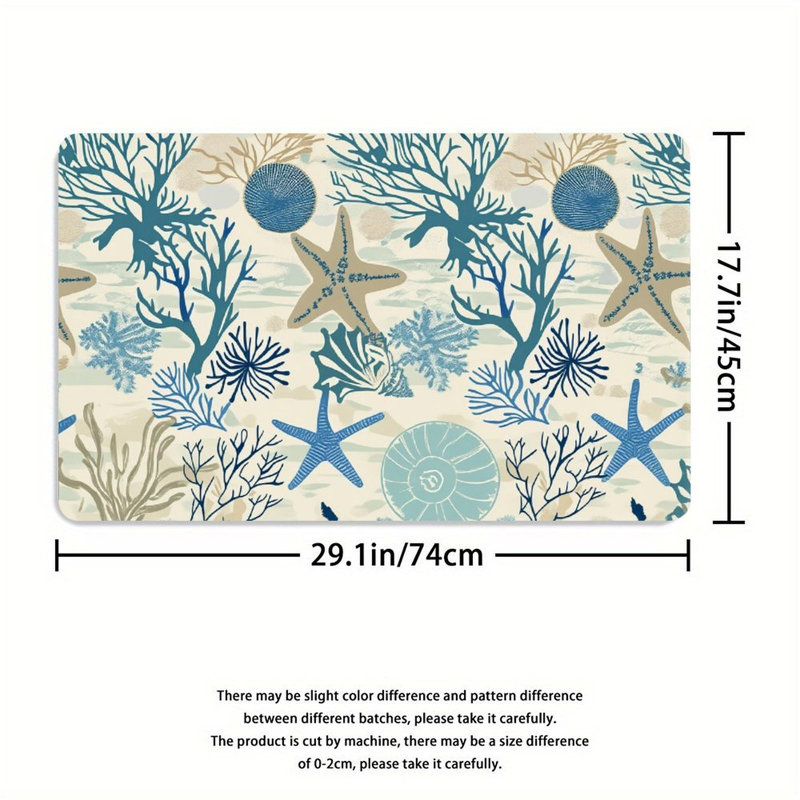 Ensemble de 3 tapis de salle de bain Coral & Starfish
