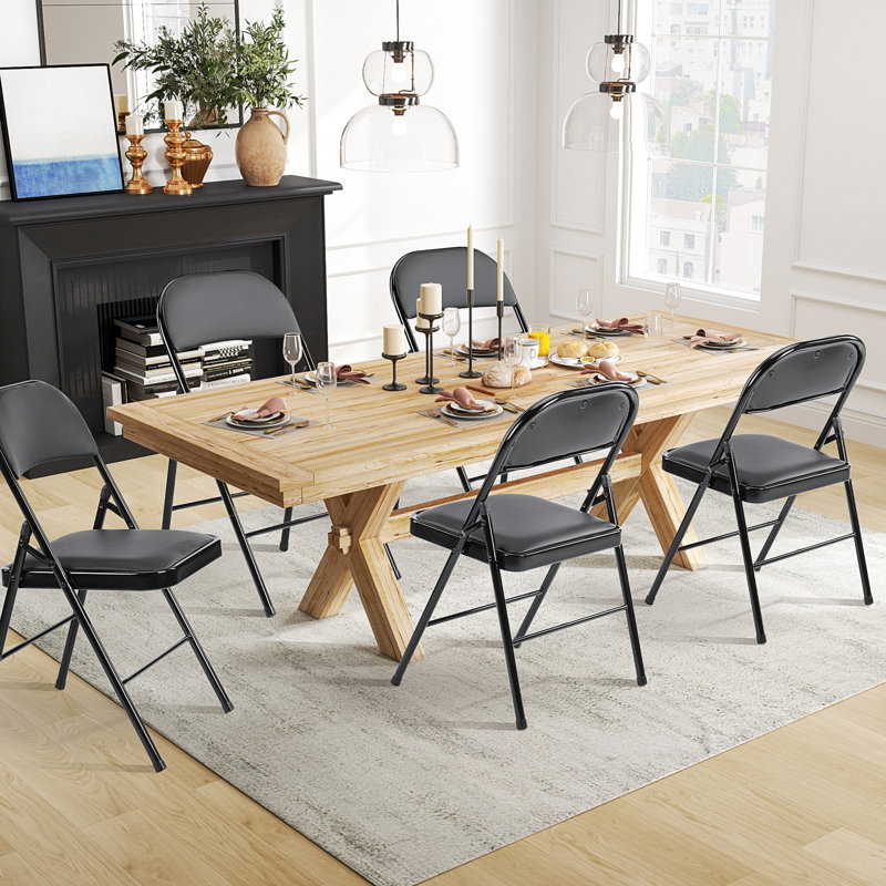 Chaises pliantes rembourrées en métal avec sièges rembourrés pour bureau et salle de conférence Marky, Noir, noir, noir, noir