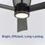 Ventilateur de plafond intérieur / extérieur de 52 po avec lumière DEL Helix, ventilateur à intensité variable 6CCT avec lumière et télécommande