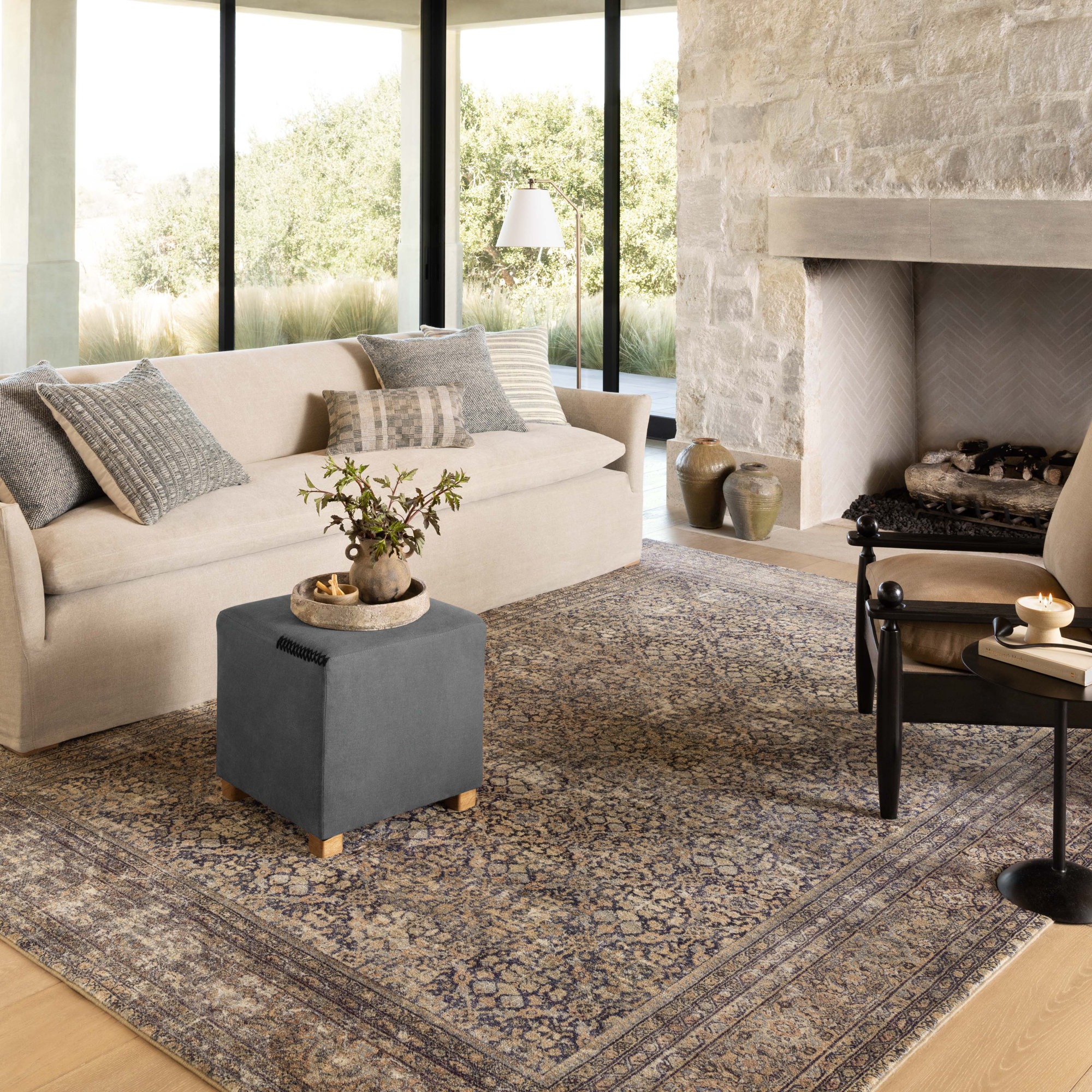 Amber Lewis x Loloi Morgan Denim/Multi Rug, Rectangle 8'3" x 11'3"