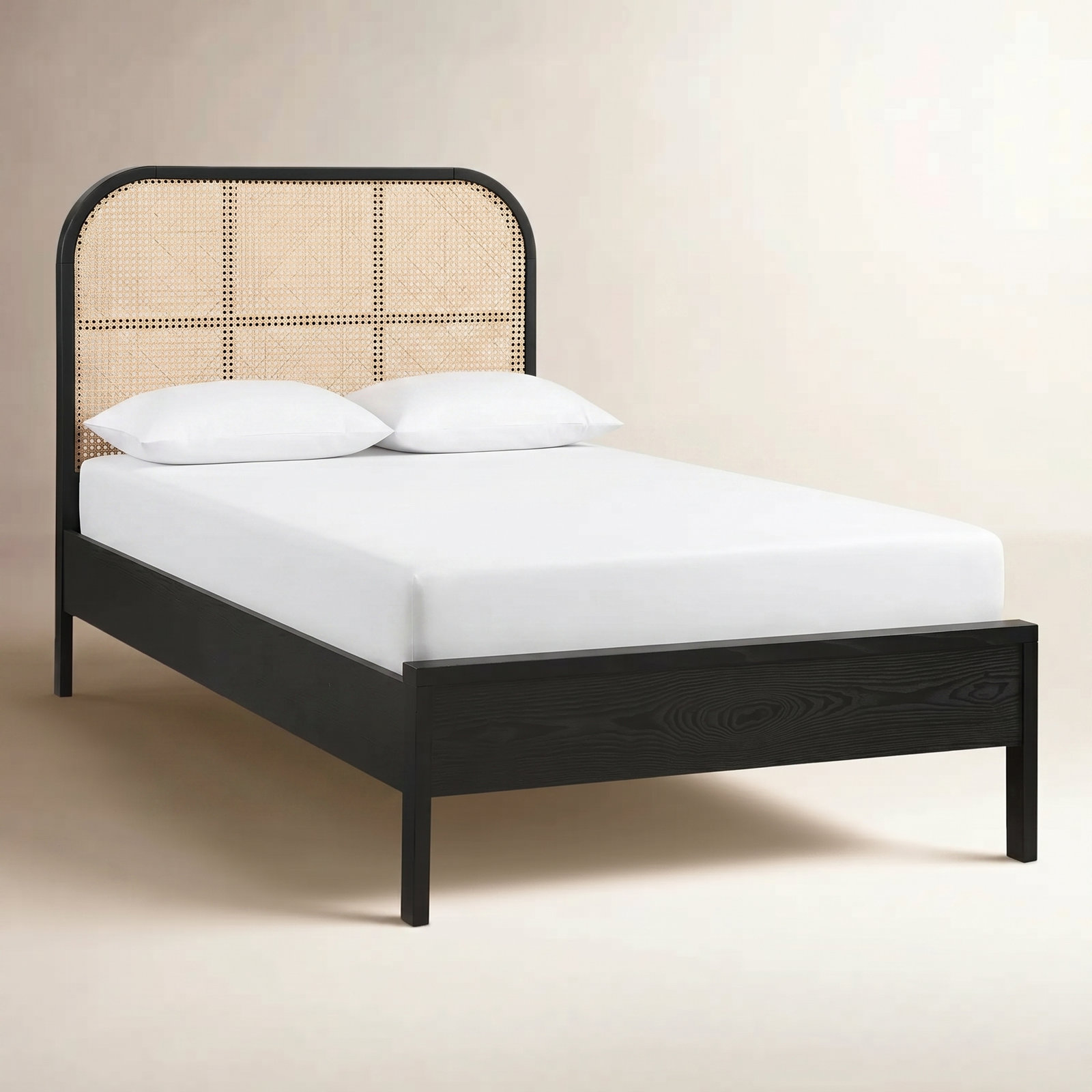 Cane Bed, Black, Twin