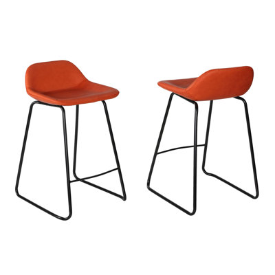 Maugansville Upholstered Counter Stool with Metal Frame
