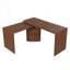 Bureau rotatif en L 90 po avec 3 tiroirs - Noyer-129700514