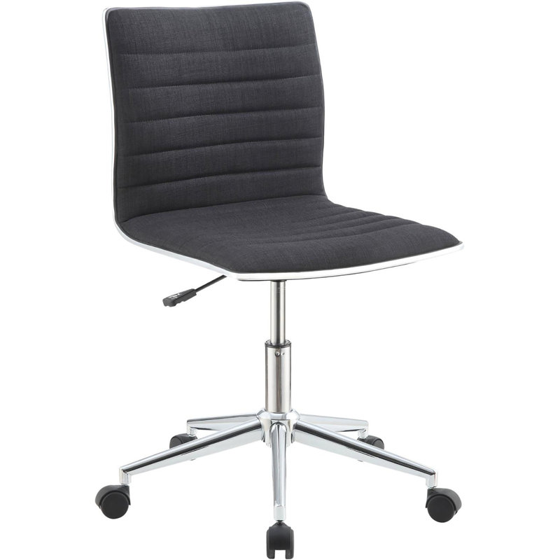 Chaise de bureau contemporaine noire avec hauteur ajustable et forme légèrement profilée