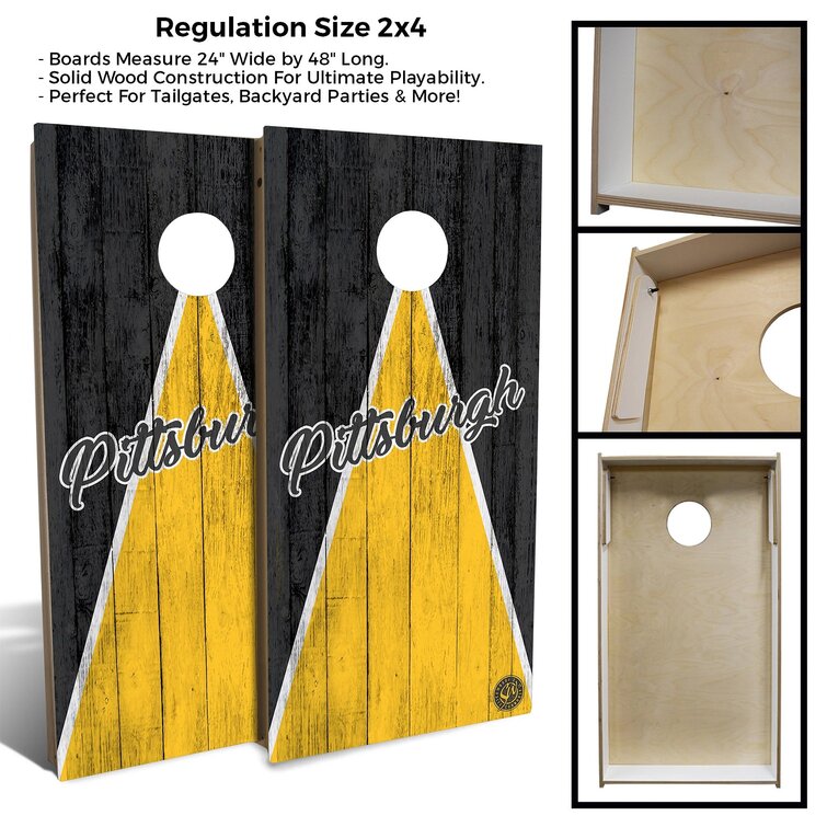 Pittsburgh Steelers 2' x 4' Vintage Regulation Cornhole Board Set