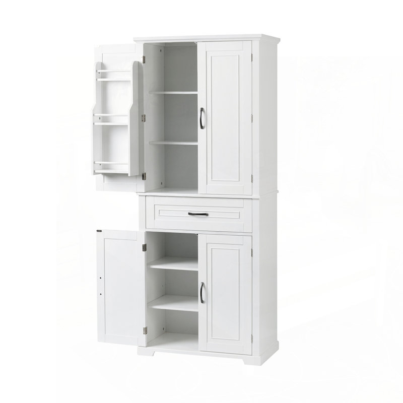 Armoire de rangement polyvalente avec tablette réglable, Blanc