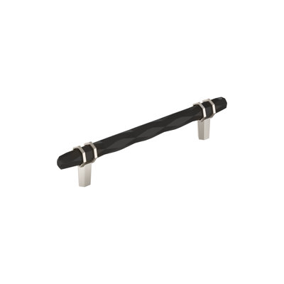 London 6-5/16 inch (160mm) Center-to-Center Black Bronze/Polished Nickel Cabinet Pull