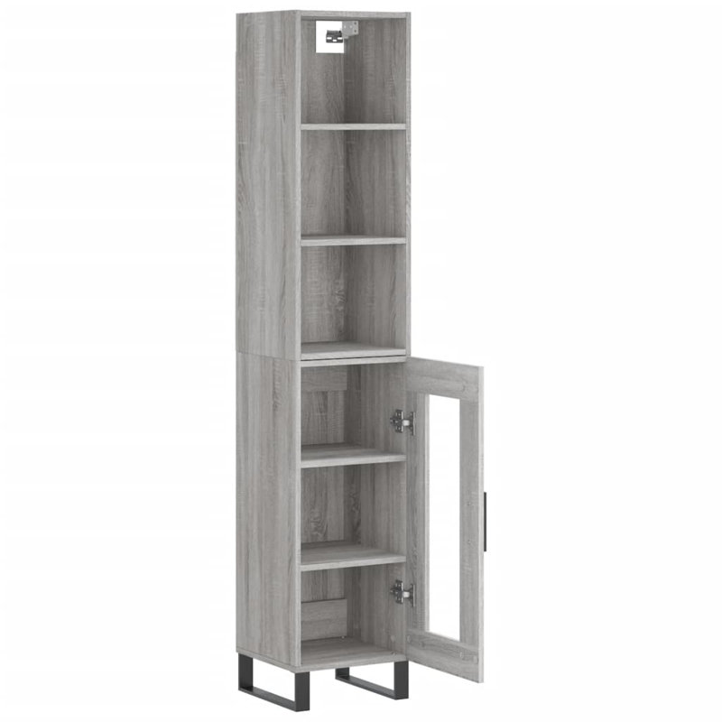 180cm H x 35cm W Bookcase, Grey/Sonoma