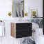 24 po X P 18 po P 20 po Meuble-lavabo mural simple H noir avec comptoir en céramique
