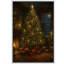 «Christmas Tree with Candlelight and Presents in Cozy Night Room», reproduction d'art sur toile encadrée dans la chambre principale-343177045-343177043