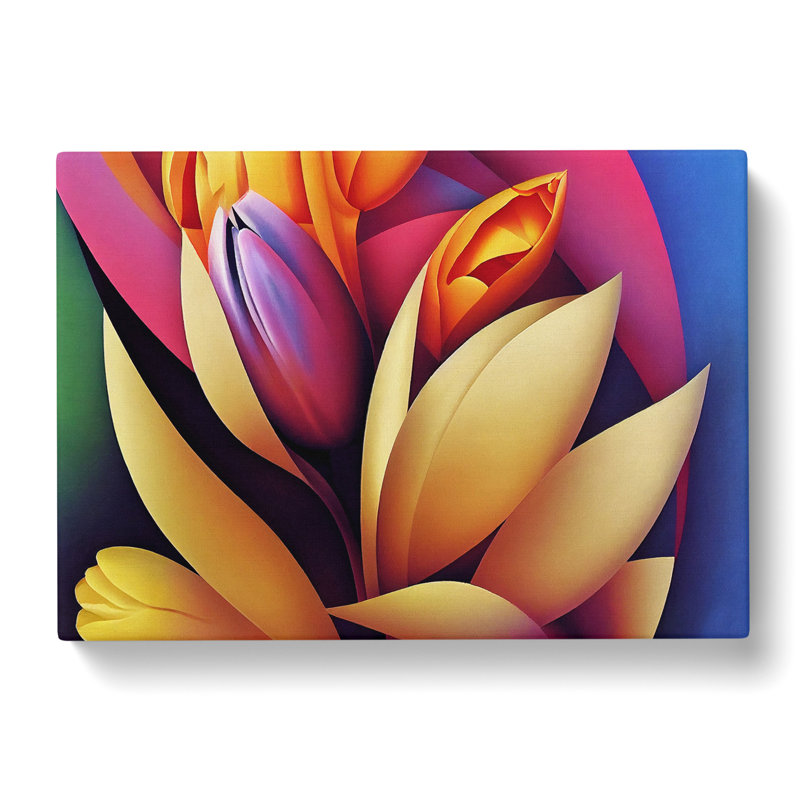 Feisty Flowers - Wrapped Canvas Print, 35cm H x 50cm W x 3cm D