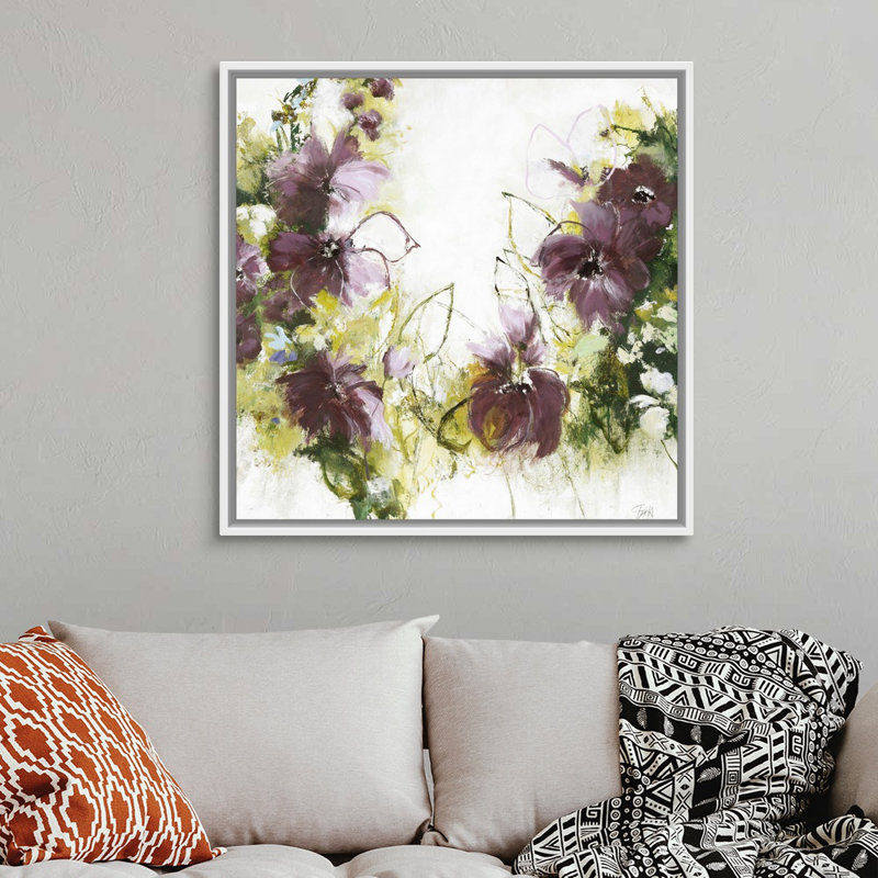 Flower Blush 1 - reproduction d'art, Toile blanche encadrée, H 38 po x l 38 po x P 1,75 po