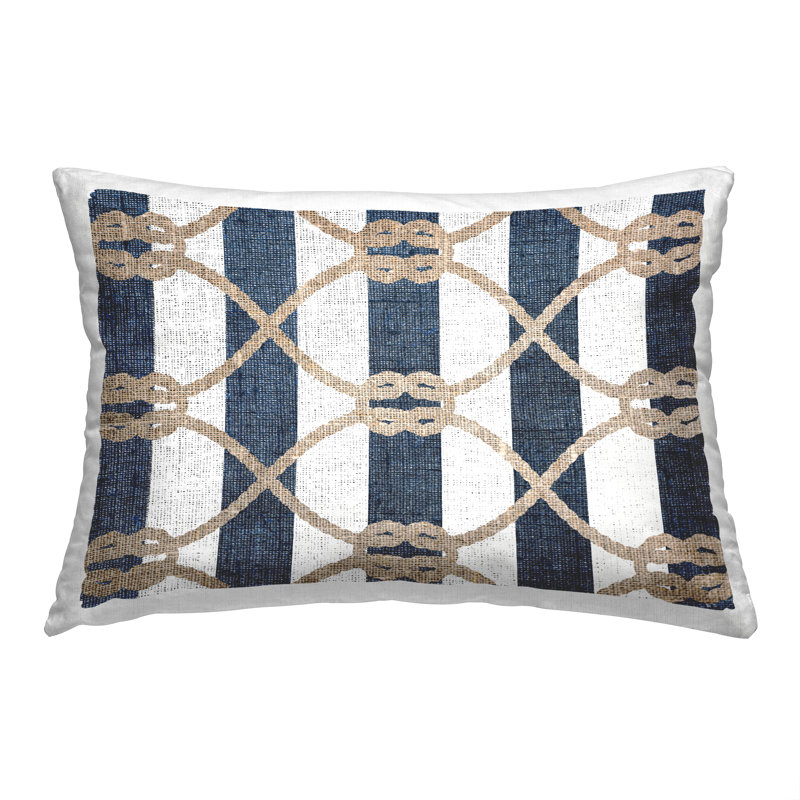  Striped Polyester Throw Pillow