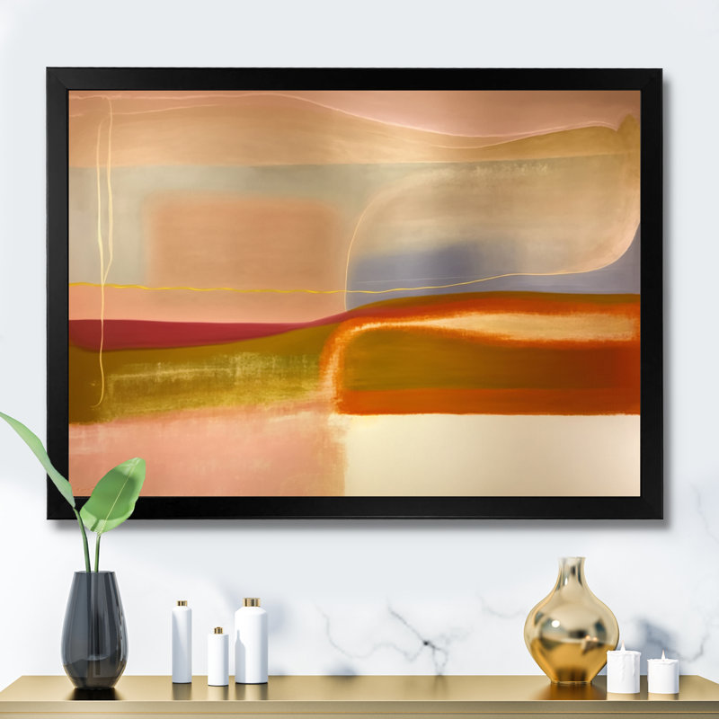Arslaan - Art mural abstrait sur toile, Cadre d'angle fermé noir, H 12 po x l 20 po x P 1 po